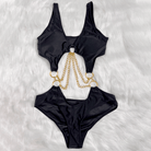 Kobine Women's Grunge Ring Chain Cutout Swimsuit