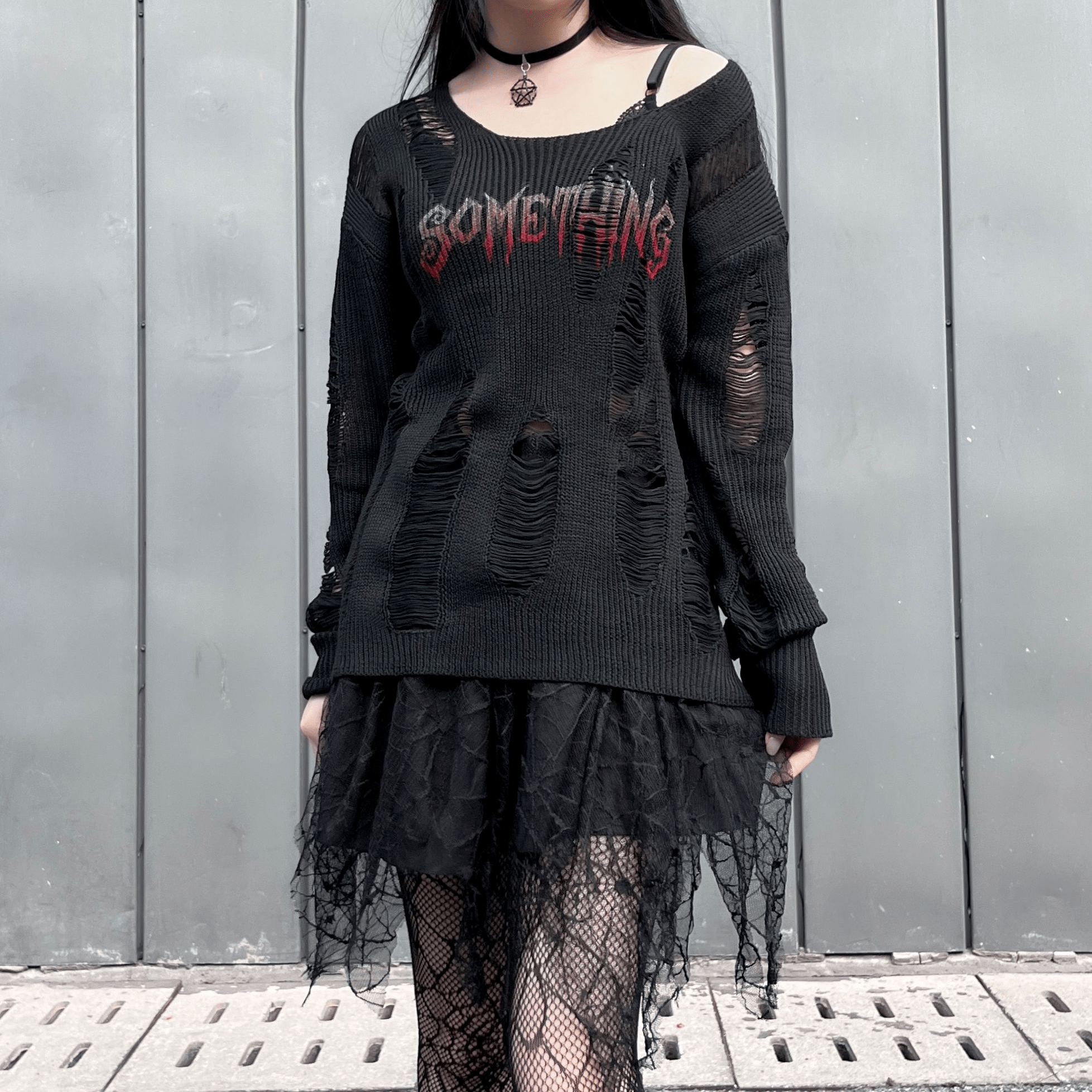 Torn sweater dress sales