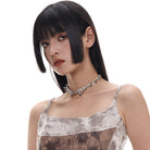 Kobine Women's Grunge Rivets Leopard Printed Choker