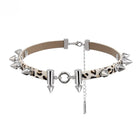 Kobine Women's Grunge Rivets Leopard Printed Choker