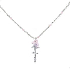 Kobine Women's Grunge Rose Beaded Necklace