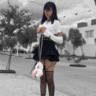 Kobine Women's Grunge Side Lacing Double-layer Mini Skirts