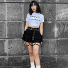 Kobine Women's Grunge Side Lacing Double-layer Mini Skirts