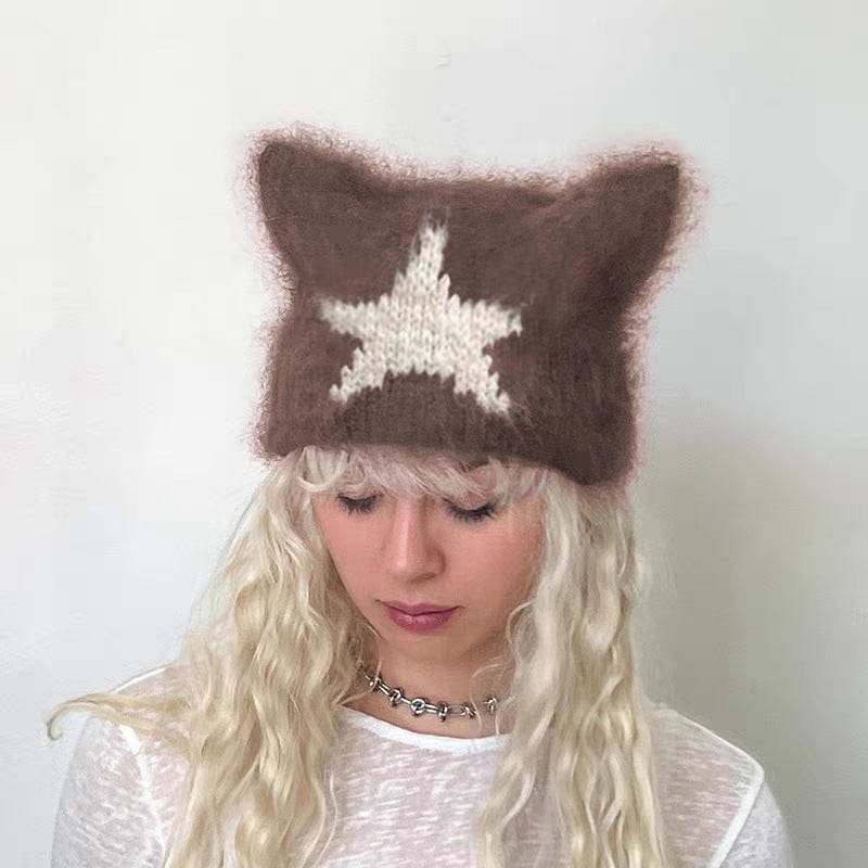 Kobine Women's Grunge Star Knitted Hat