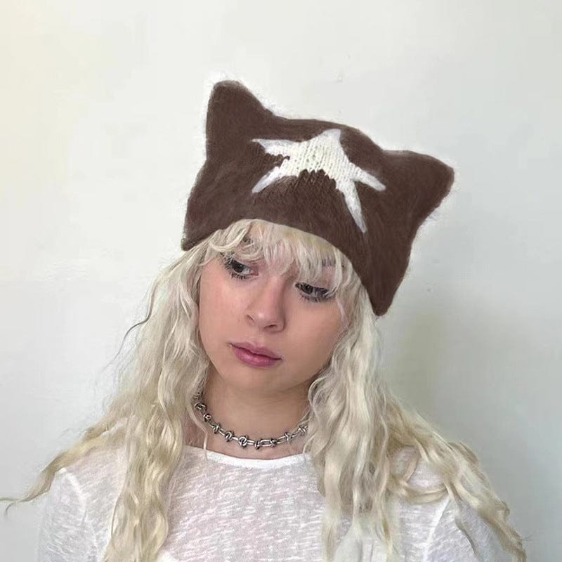 Kobine Women's Grunge Star Knitted Hat