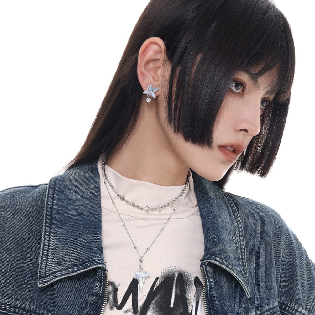 Kobine Women's Grunge Starfish Earrings