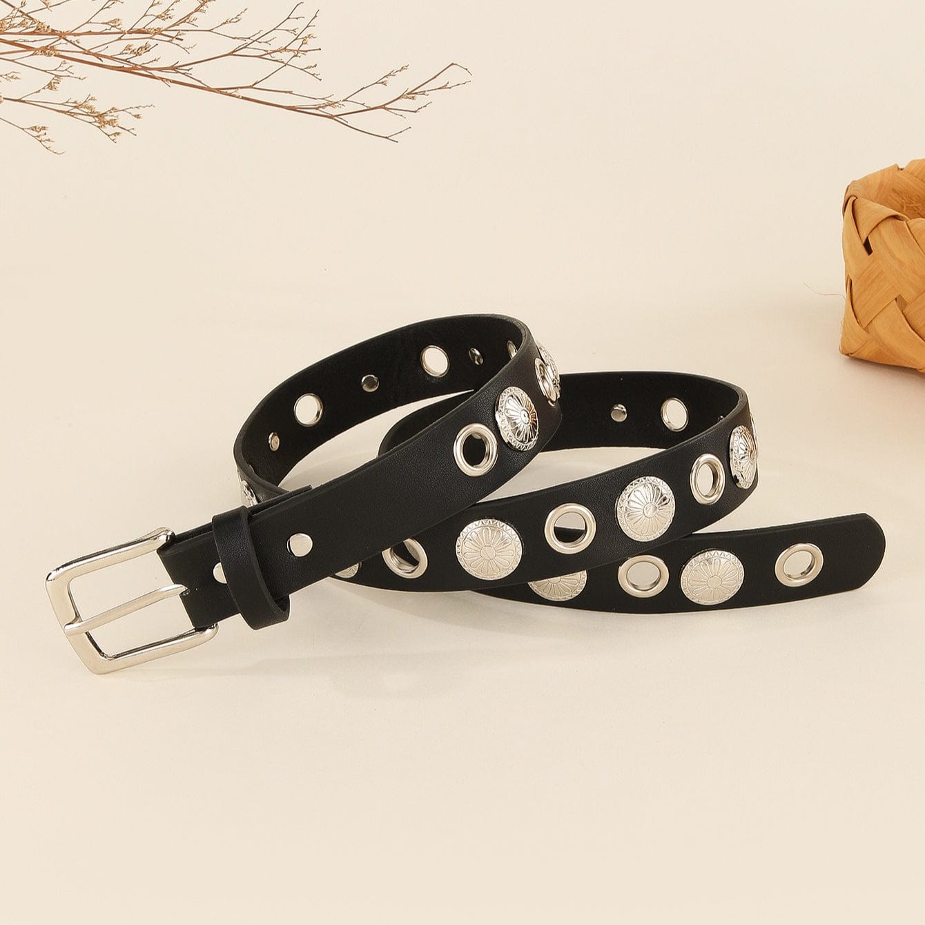 Ceinture cloutée grunge pour femme Kobine