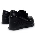 Kobine Women's Grunge Studded Eyelet‑Strap Bow Wedge Platform Shoes