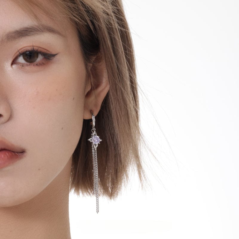 Kobine Women's Grunge Tassels Zircon Earrings