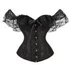 Kobine Women's Lace Sleeve Floral Overbust Corsets