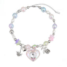Kobine Women's Lolita Colorful Beaded Heart Necklace