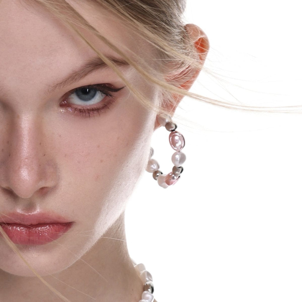 Kobine Women's Lolita Contrast Color Pearl Earrings