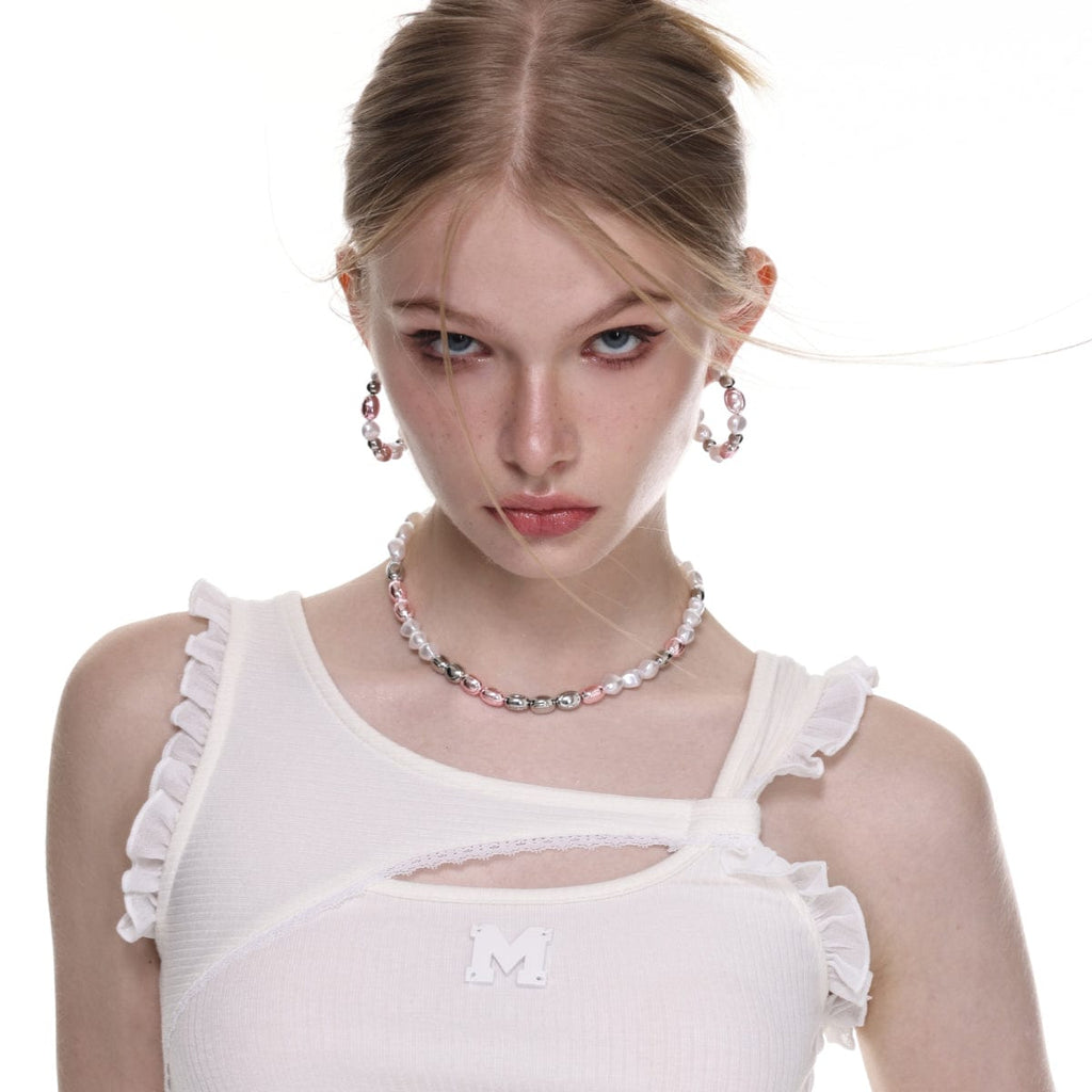 Kobine Women's Lolita Contrast Color Pearl Earrings