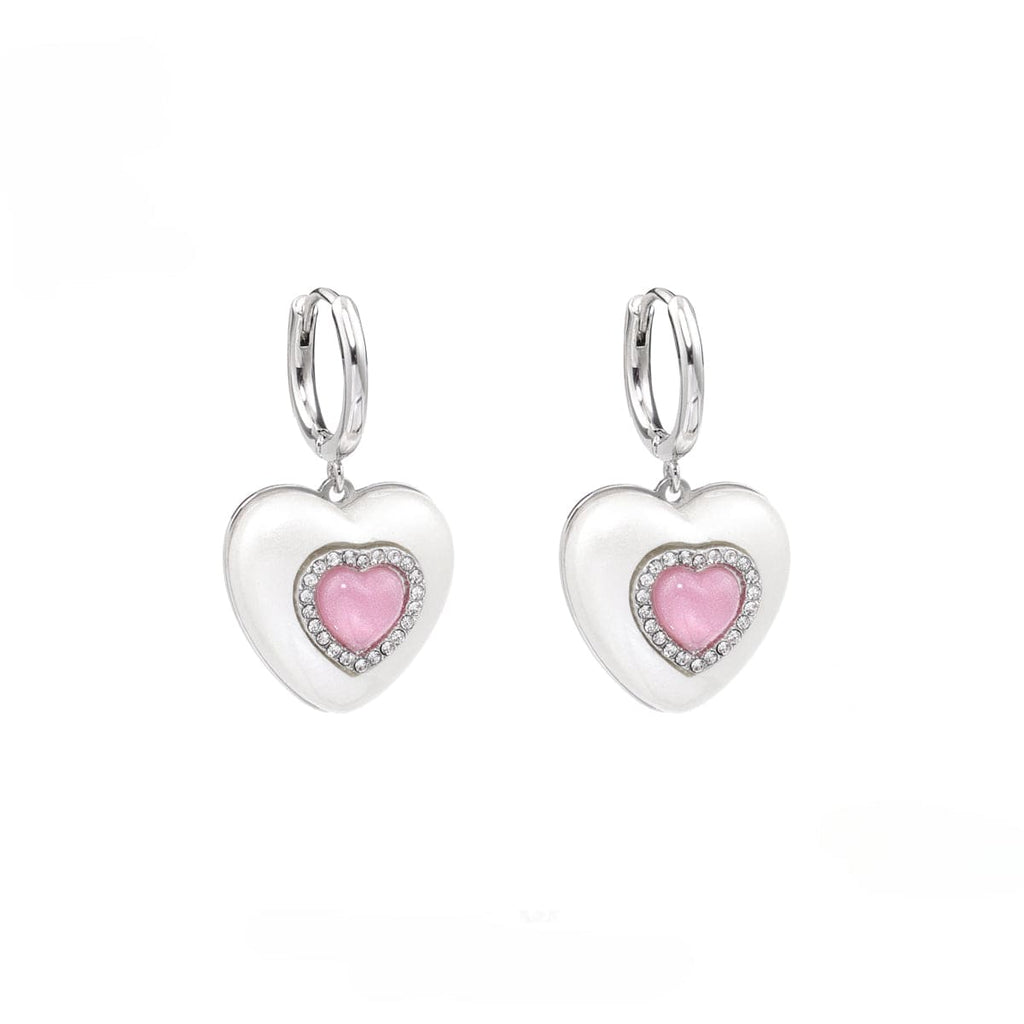 Kobine Women's Lolita Diamante Heart Earrings