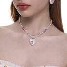 Kobine Women's Lolita Diamante Heart Pearl Necklace
