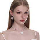 Kobine Women's Lolita Diamante Heart Pearl Necklace