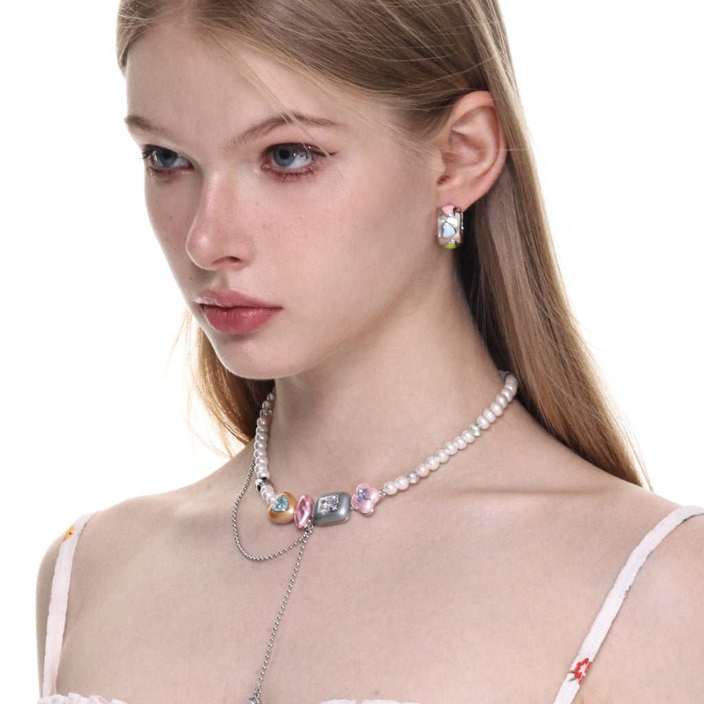 Kobine Women's Lolita Irregular Diamante Pearl Necklace