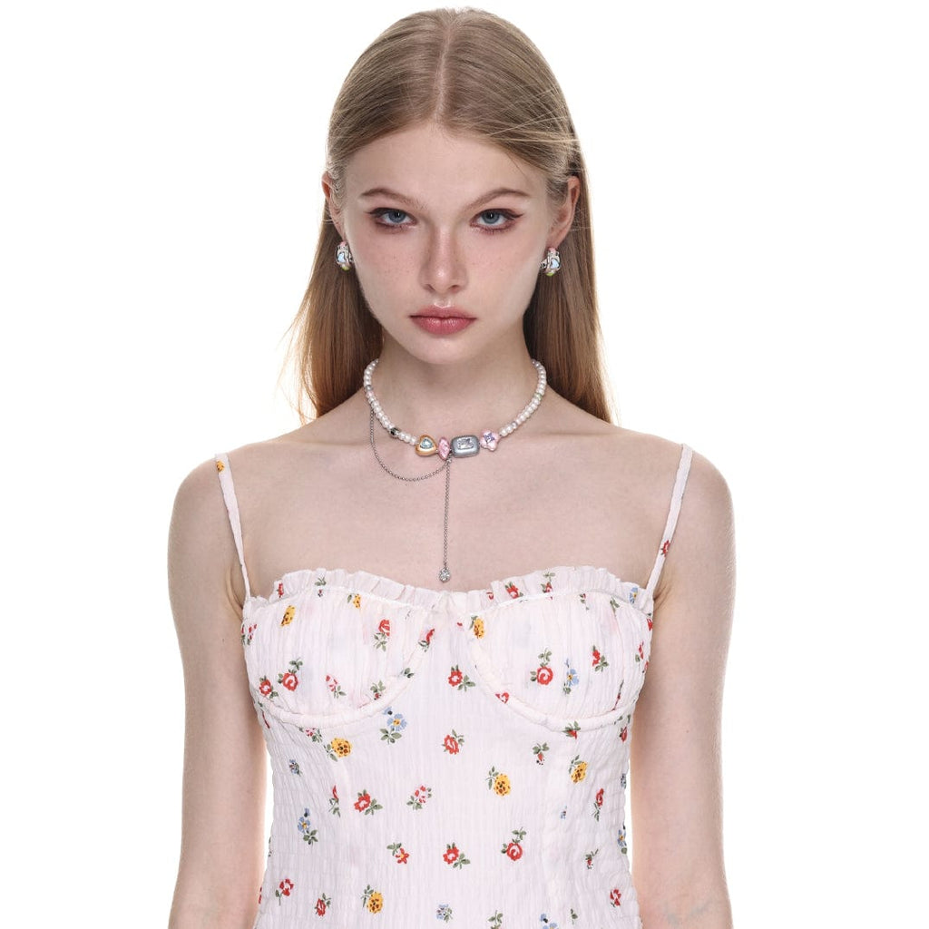Kobine Women's Lolita Irregular Diamante Pearl Necklace