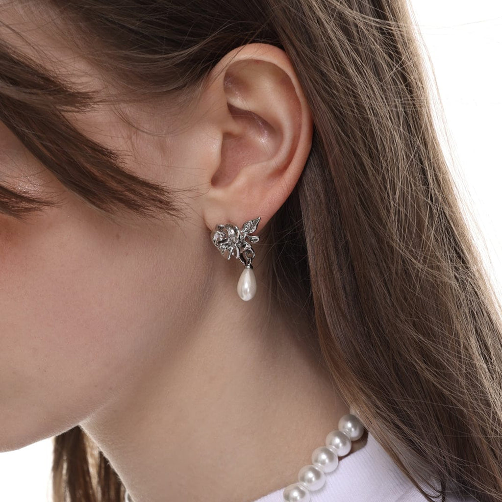 Kobine Women's Lolita Rose Pearl Earrings