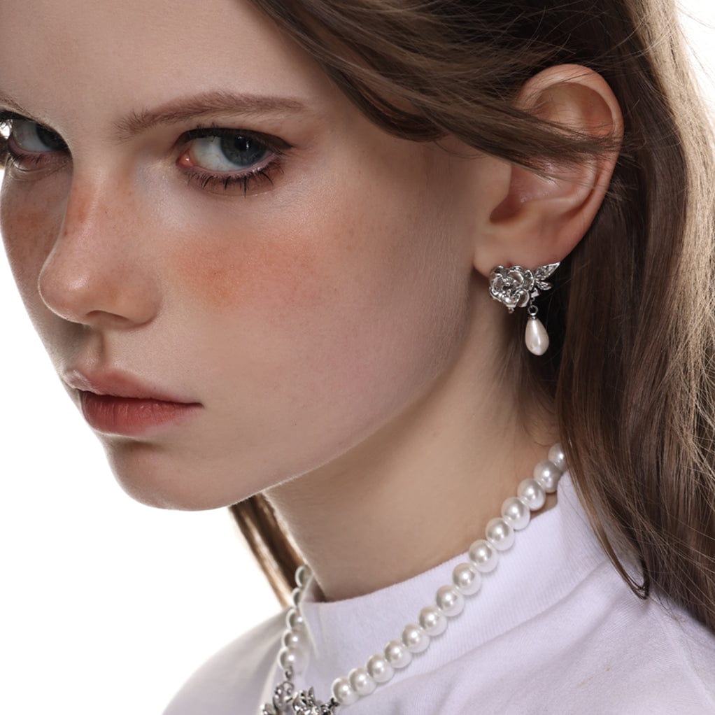 Kobine Women's Lolita Rose Pearl Earrings