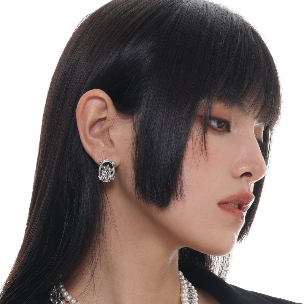 Kobine Women's Punk Angel Earrings