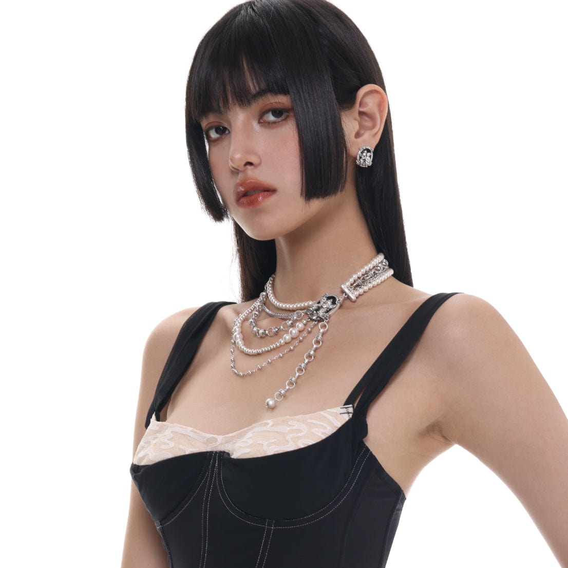 Kobine Women's Punk Angel Multilayer Necklace