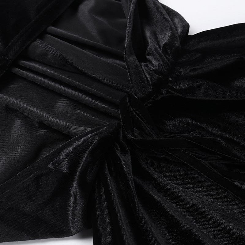 Kobine Women's Punk Batwing Sleeved Velvet Cloak