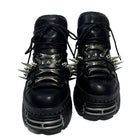 Kobine Women's Punk Black Chunky Platform Shoes with Spikes