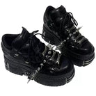 Kobine Women's Punk Black Chunky Platform Shoes with Spikes