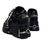 Kobine Women's Punk Black Chunky Platform Shoes with Spikes