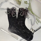 Kobine Women's Punk Bowknot Lace Socks