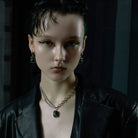 Kobine Damen-Halskette mit Punk-Schleife und Obsidian