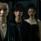 Kobine Damen-Halskette mit Punk-Schleife und Obsidian