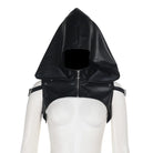 Kobine Women's Punk Buckle Faux Leather Short Cape with Hood