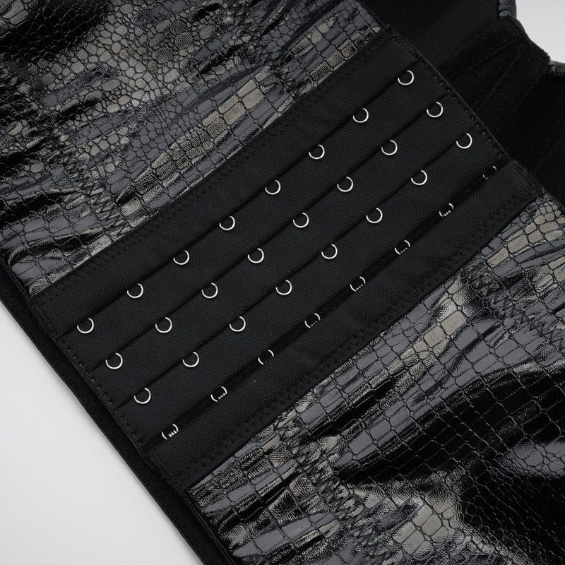 Bustier de piel sintética con correa de hebilla punk para mujer de Kobine