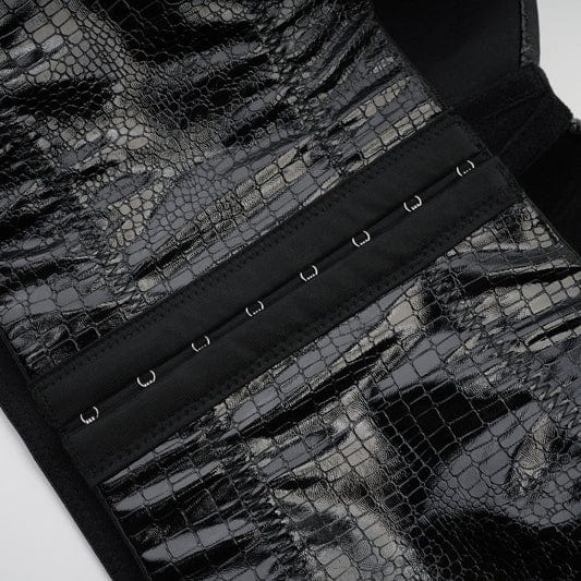 Bustier de piel sintética con correa de hebilla punk para mujer de Kobine