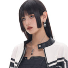 Kobine Women's Punk Can Opening Diamante Earrings