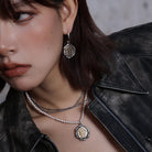 Kobine Women's Punk Cross Contrast Color Earrings