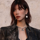 Kobine Women's Punk Cross Contrast Color Earrings