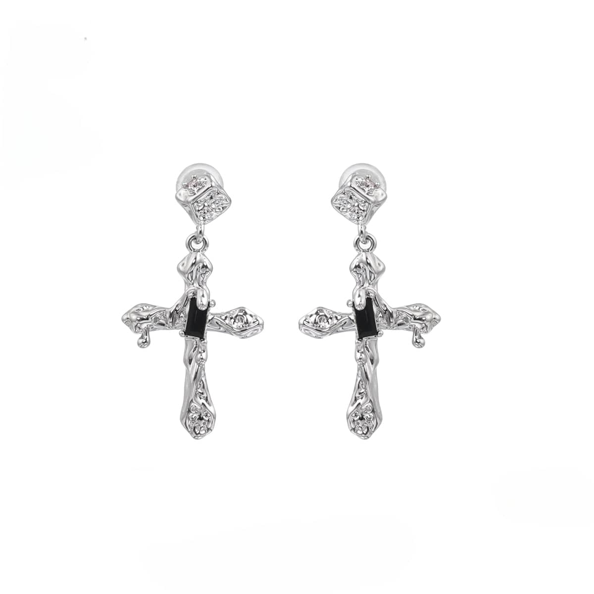 Kobine Women's Punk Cross Earrings