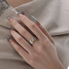 Kobine Women's Punk Cross Graffiti Open Ring