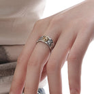 Kobine Women's Punk Cross Graffiti Open Ring