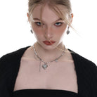 Kobine Women's Punk Cross Heart Earrings