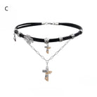 Kobine Women's Punk Cross Layered Choker