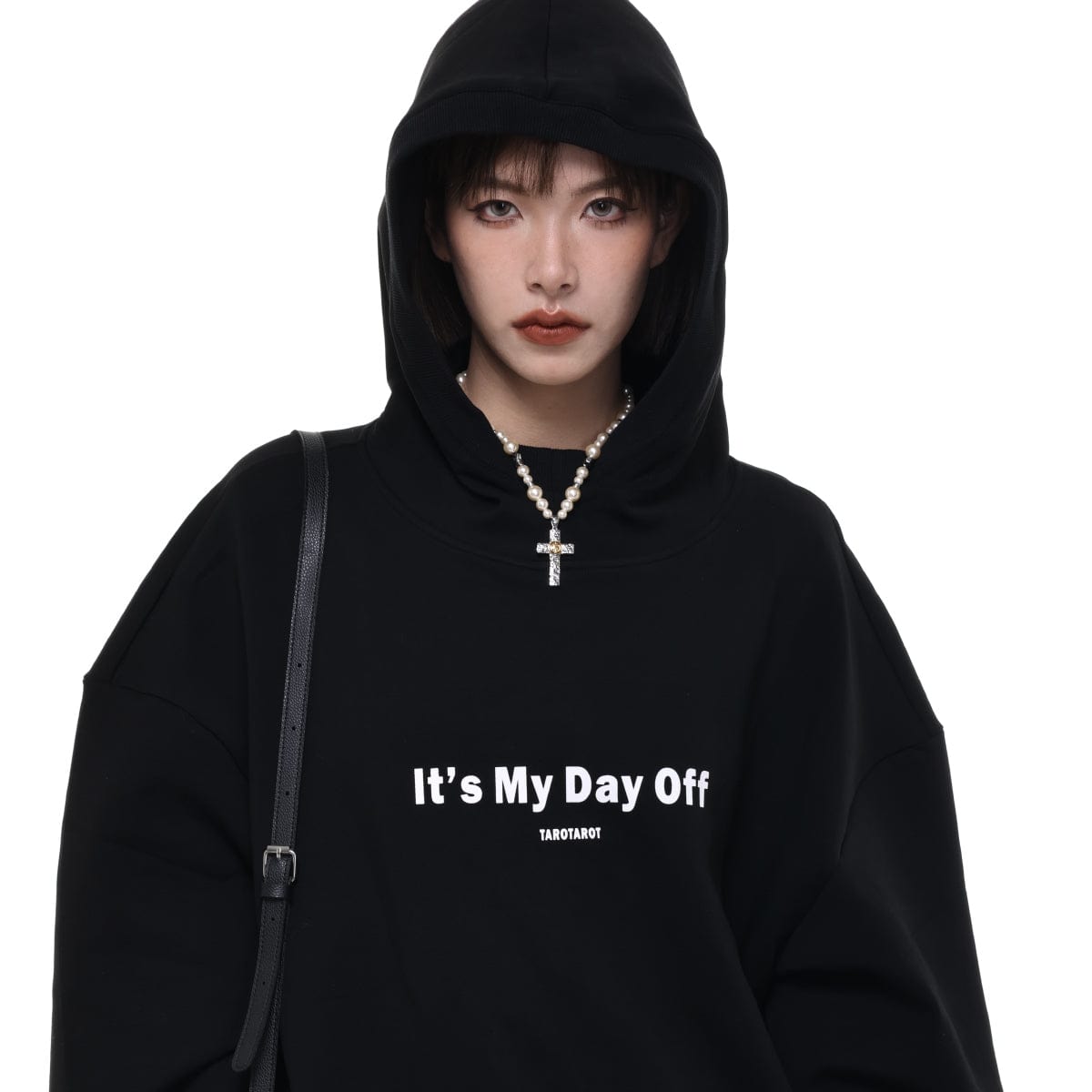 Kobine Damen Punk-Kreuz-Perlenkette