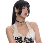 Kobine Women's Punk Cross Studded Choker