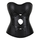 Kobine Women's Punk Cutout Faux Leather Overbust Corset
