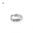 Kobine Women's Punk Diamante Graffiti Open Ring