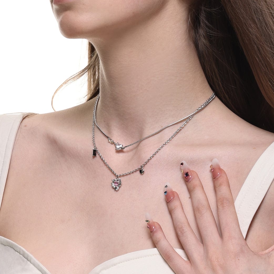 Buy AYESHA Contemporary Diamante Studded Lightning & Moonstone Teardrop  Pendant Gold-Toned Multi-Layered Necklace | Shoppers Stop