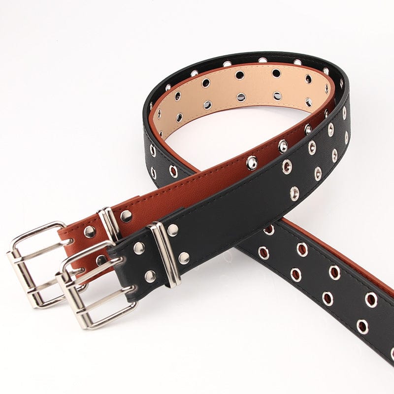 Kobine Women's Punk Grommet Faux Leather Belt